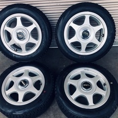 冬タイヤ 155/65R13 便利なマルチホイール付き バリ山バ...