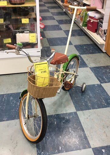 手押し自転車　18インチ　緑