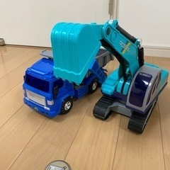 乗り物おもちゃ　トラック・ショベルカー　セット