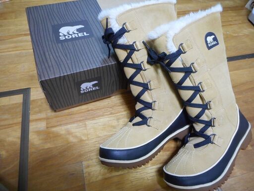 程度良好 SOREL　TIVOLI　HIGHⅡ 25.0cm ロング レディース NL2093-373 インナー綺麗ソール減り無し ティボリ ソレル スノーブーツUSED