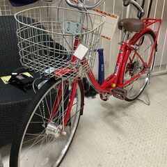 自転車 caracol 26インチ 変速あり レッド【ユーズドユーズ名古屋天白店】J2247