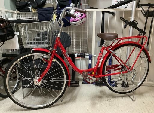 自転車 caracol 26インチ 変速あり レッド【ユーズドユーズ名古屋天白店】J2247