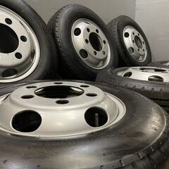 【BS R202 225/75R16 118/116L LT】6本 夏タイヤ【トラックホイール 16×6K 128-8TC 6H PCD222.25 +128】20年製 バリ溝 エルフ等　(TC670)クレジットカード QRコード決済可能 BS R202 225/75R16 118/116L LT】6本 夏タイヤ【トラックホイール 16×6K