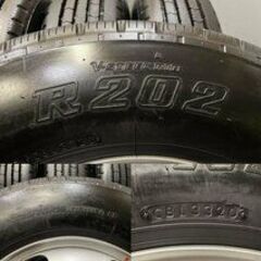 【BS R202 225/75R16 118/116L LT】6本 夏タイヤ【トラックホイール 16×6K 128-8TC 6H PCD222.25 +128】20年製 バリ溝 エルフ等　(TC670)クレジットカード QRコード決済可能 BS R202 225/75R16 118/116L LT】6本 夏タイヤ【トラックホイール 16×6K