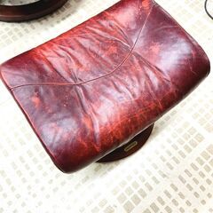 【半額】EKORNES リクライニングチェア オットマン ビンテージ ワインレッド