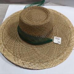 麦わら帽子（直径43センチ／緑）新品未使用品　
