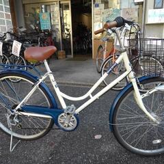 中古自転車3175 前後タイヤ新品！ 26インチ ギヤなし LEDオート