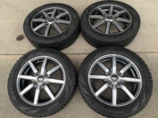 155/65/14 スタッドレスタイヤ ホイールセット ホンダ用ナット付き