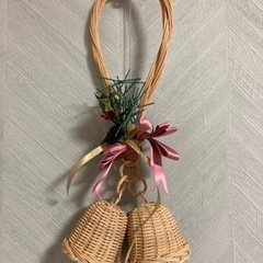 【ハンドメイド】クリスマス飾り　籐細工