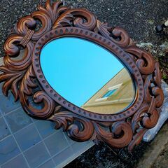 木枠の鏡