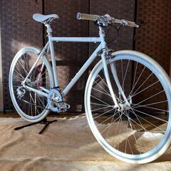 □FUJI STRATOS フジ ストラトス 8速 ホワイト クロモリ クロスバイク