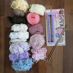マフラーニットメーカー　編み針　毛糸セット