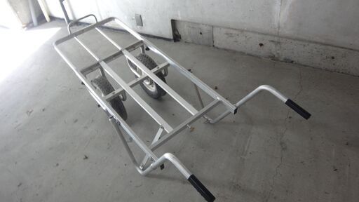 アルミ　二輪車　コンテナカー　台車　ノーパンクタイヤ　キャリアカー　平型　伸縮（以下検索用ワード　一輪車）