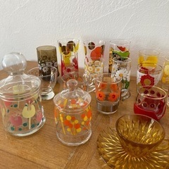 昭和レトロ グラス 容器 コップ お皿