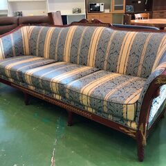 【愛品館八千代店】アンティーク調　3人掛ソファ