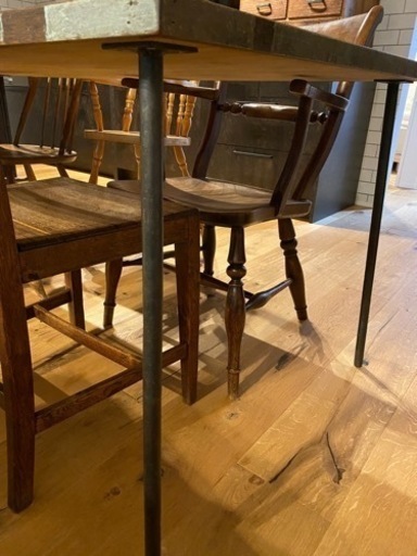 ダイニングテーブル 古材 アイアン ビンテージ - 家具