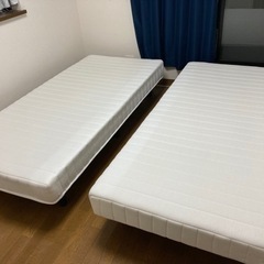 【無料】すのこシングルベッド(マットレス付)2個