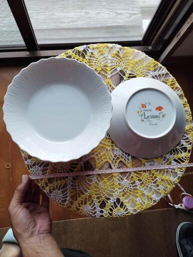 1️⃣Le Blanc　ルブラン　皿　中古　19cm深さ４㎝位　8枚セット　オールド　白　ホワイト