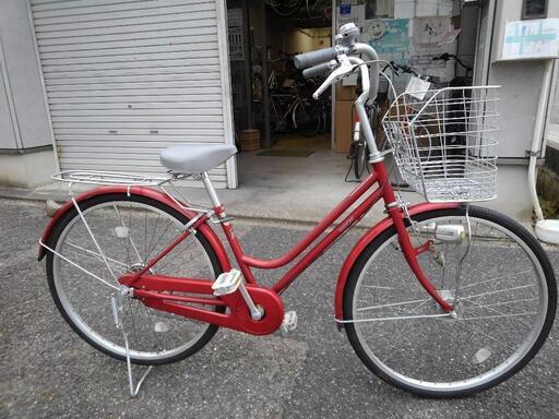 自転車２３１９ 前後タイヤ新品！ ２６インチ ギヤなし オートライト