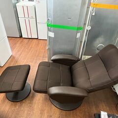 リクライニングチェア No.5658 ニトリ ブラウン オットマン付き