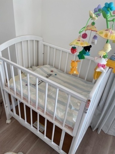 ⭐︎KATOJI⭐︎木製ベビーベッドホワイト KATOJI ベビーベッド ハイ