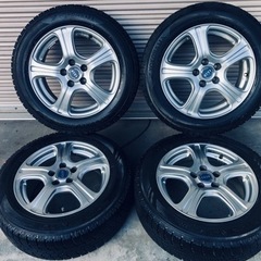 冬タイヤ 185/60R15 BS製プリウス等用アルミ付きスタッ...