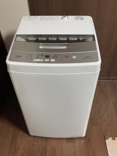 AQUA 4.5㎏ 洗濯機　アクアAQW-S4M 2021年製