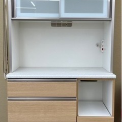 HJ39【中古品】キッチンボード 食器棚 ベージュ 木目調