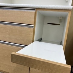 HJ39【中古品】キッチンボード 食器棚 ベージュ 木目調