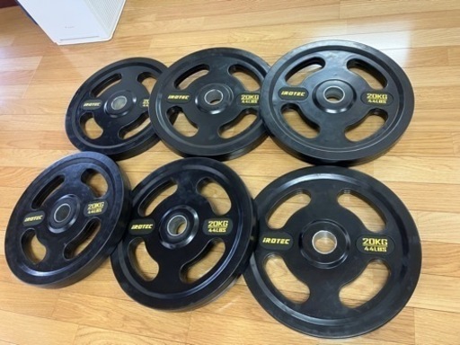 IROTEC(アイロテック) オールラバー仕様 オリンピックプレート20kg6個