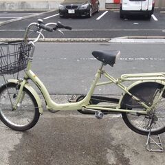 【ネット決済】H001　丸石　自転車　２０インチ　白×緑？　ふら...