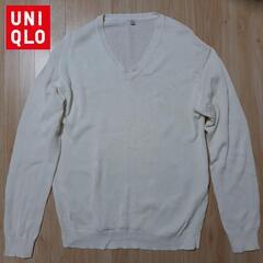 ユニクロ　UNIQLO　L　綿100%　メンズ　レディース　Vネ...