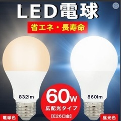 【ネット決済・配送可】LED電球　60W E26 昼光色　定格寿...