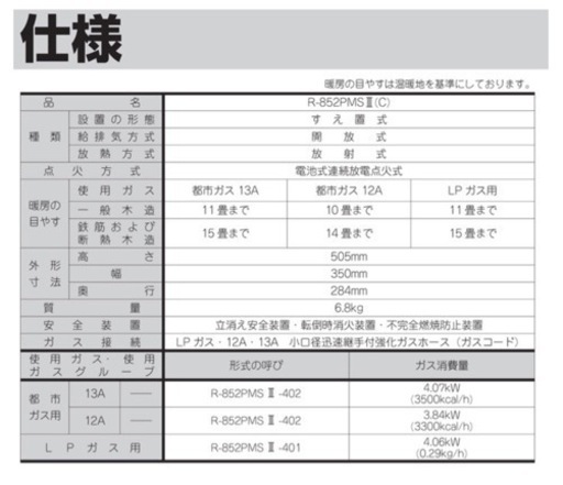 最強！すごく暖かいRinnai リンナイ ガス赤外線ストーブ(都市ガス用）即納‼️