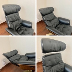 ■美品ニトリ　パーソナルチェア　NマーシャルBK オットマン付