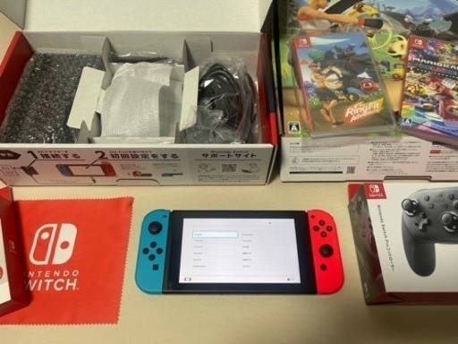 Nintendo Switch 本体+ソフト2本+純正proコン+LANアダプタ