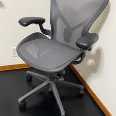 Herman Miller (ハーマンミラー) アーロンチェア ライト オフィスチェア アーム B(ミディアム)サイズ グラファイト(ブラック) BBキャスター 12年保証 