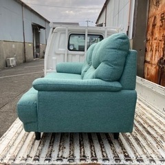 2021年製 3人用布張りソファ ニトリ 3人掛けソファー グリーン