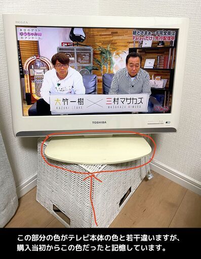 売れました！白いテレビ TOSHIBA 東芝 REGZA 19インチ 地デジOK【期間限定値下げ】
