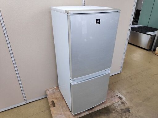 シャープ　２ドア冷蔵庫　SJ-PD14X-N　シルバー木目『中古良品』2013年