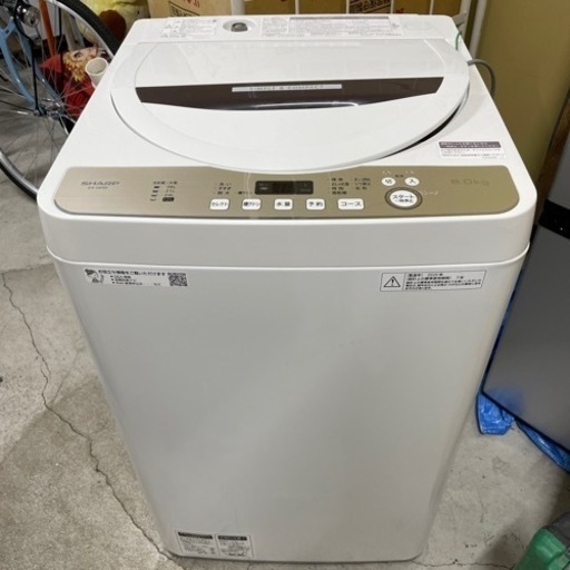 SHARP/シャープ 洗濯機 ES-GE6D-T 2020年製 抗菌加工/6kg