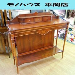 象嵌 コンソールテーブル 幅110×奥34×高102cm マホガニー 電話台
