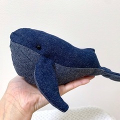 【ハンドメイド】20センチのクジラさんのぬいぐるみ①