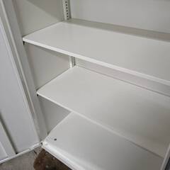 中古　okamura製　両開き書庫　レクトライン　4T313Y ZA75　カギあり　W800×D450×H1100　Q1201-05松