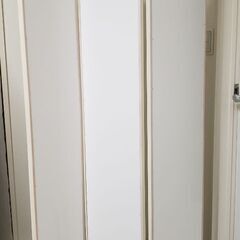 三面鏡 姿見 スタンドミラー 間仕切り パーティション 裏面化粧板 ホワイト