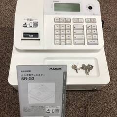 □中古品 美品 カシオ CASIO レジスター SR-G3 2019年製 鍵付き 説明