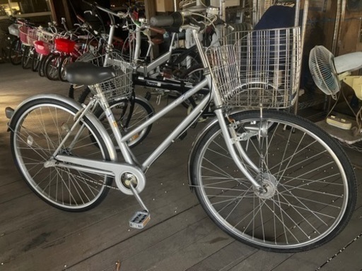 406、シティサイクル26インチ(シルバー)内装3段変速