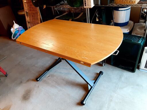 東馬 AILL 昇降テーブル ナチュラル バタフライ式天板 キャスター付き　/MJ-0100 1F