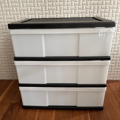 ◾︎新品◾︎日本製◾︎ワイド収納ケース３段◾︎プラスチックチェス...