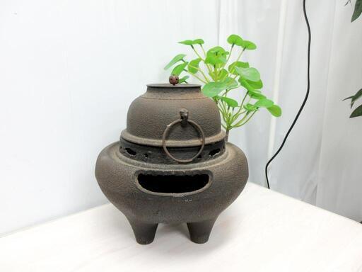 ☆T2299☆ あじろ 鉄茶釜　濃茶色